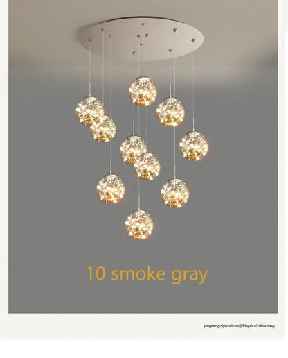 Modern spiral crystal ball chandelier dining room pendant light