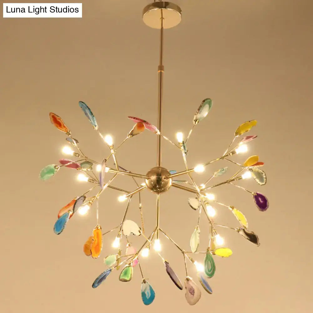 Modern chrome geode firefly island lighting for living room