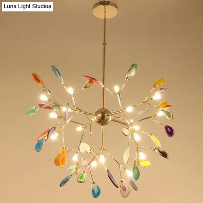 Modern chrome geode firefly island lighting for living room