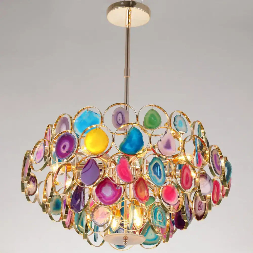 Modern chrome geode firefly island lighting for living room