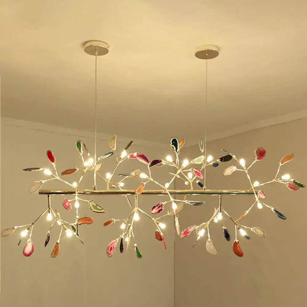 Modern chrome geode firefly island lighting for living room