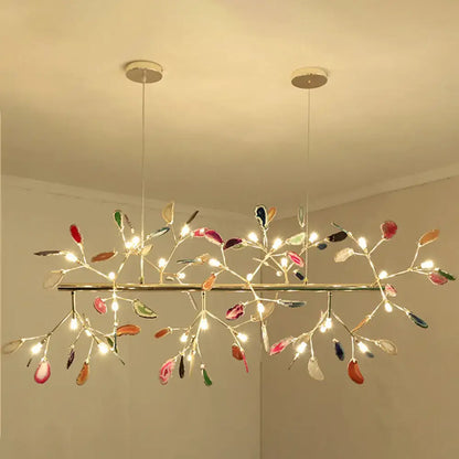 Modern chrome geode firefly island lighting for living room