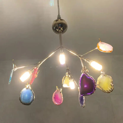 Modern chrome geode firefly island lighting for living room