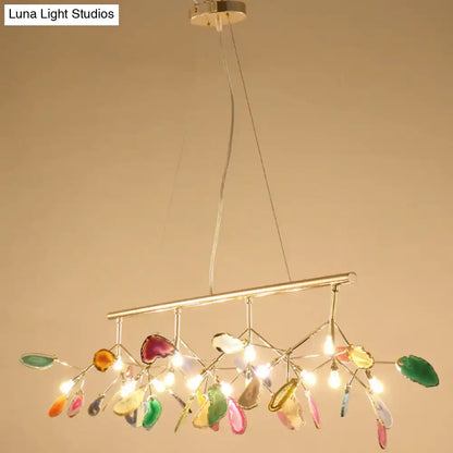 Modern chrome geode firefly island lighting for living room