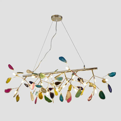 Modern chrome geode firefly island lighting for living room