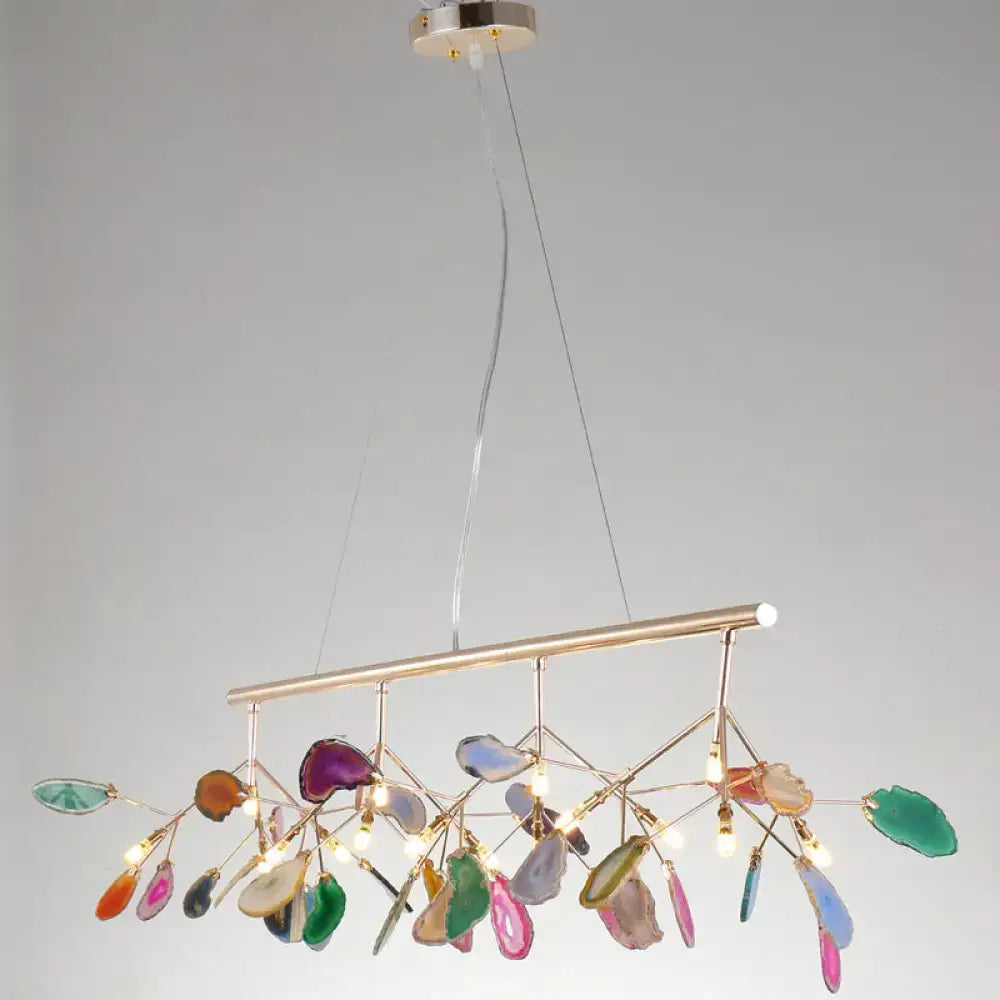 Modern chrome geode firefly island lighting for living room