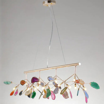 Modern chrome geode firefly island lighting for living room
