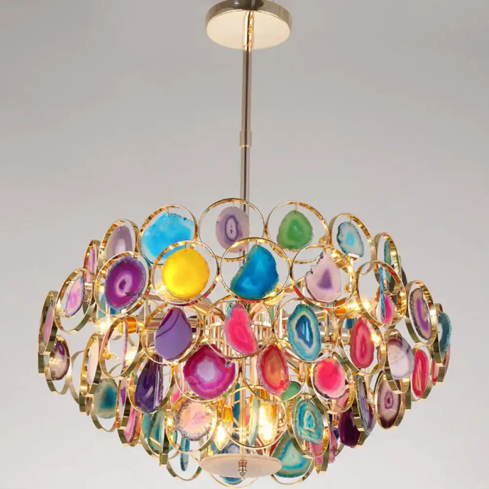 Modern chrome geode firefly island lighting for living room