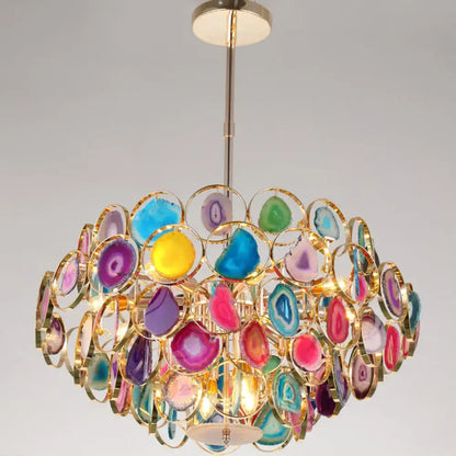 Modern chrome geode firefly island lighting for living room