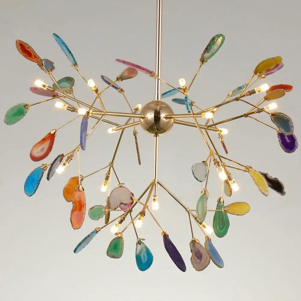 Modern chrome geode firefly island lighting for living room