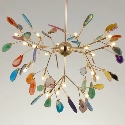 Modern chrome geode firefly island lighting for living room