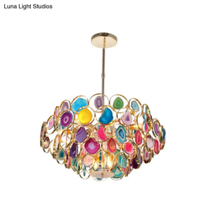 Modern chrome geode firefly island lighting for living room