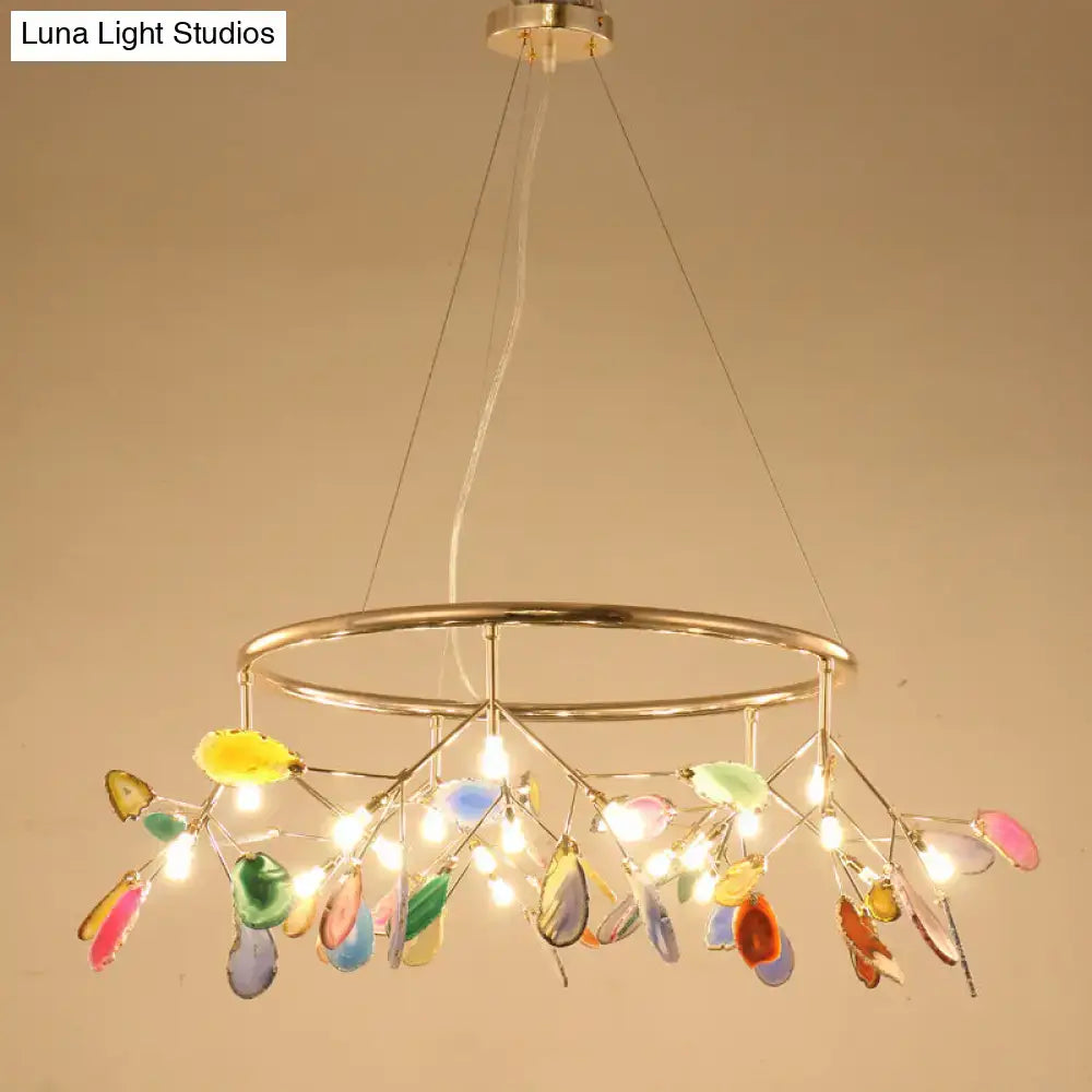 Modern chrome geode firefly island lighting for living room