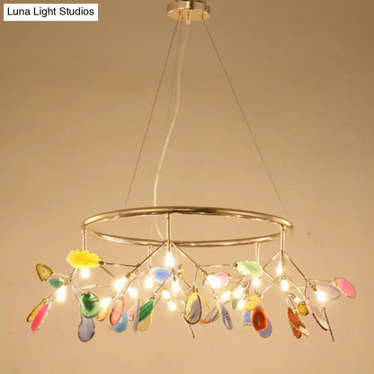 Modern chrome geode firefly island lighting for living room