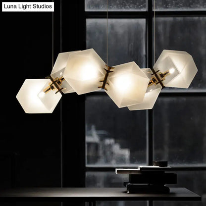 Modern frosted white glass honeycomb island lamp dining room light