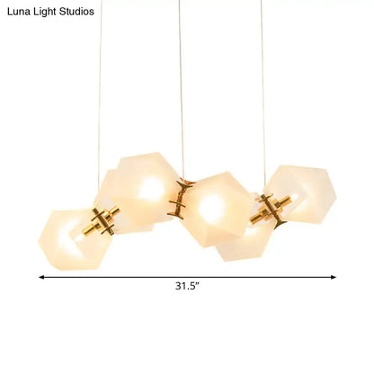 Modern frosted white glass honeycomb island lamp dining room light