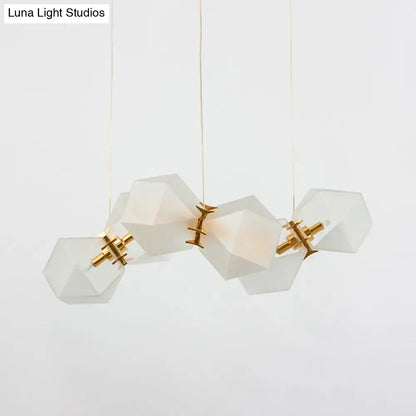 Modern frosted white glass honeycomb island lamp dining room light