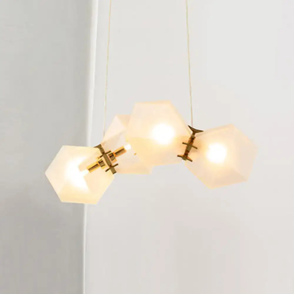 Modern frosted white glass honeycomb island lamp dining room light