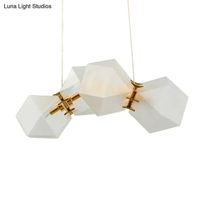 Modern frosted white glass honeycomb island lamp dining room light