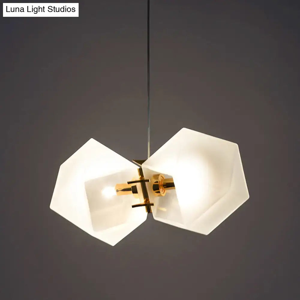 Modern frosted white glass honeycomb island lamp dining room light
