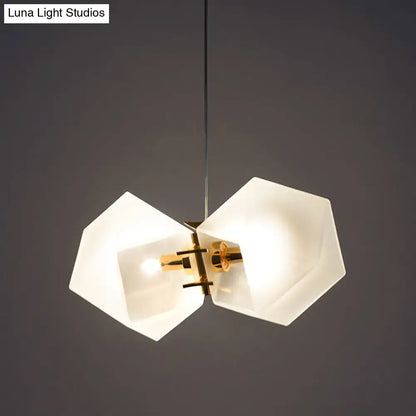 Modern frosted white glass honeycomb island lamp dining room light
