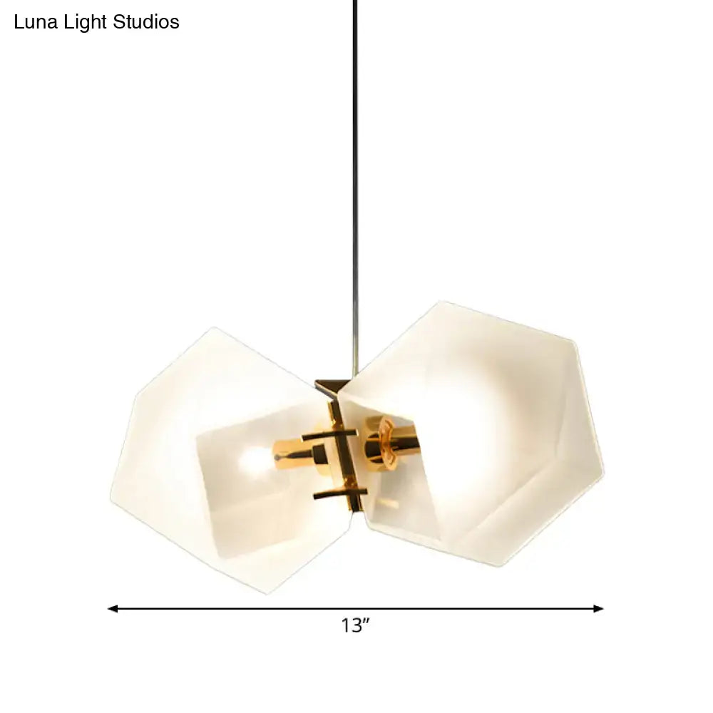 Modern frosted white glass honeycomb island lamp dining room light