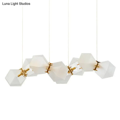 Modern frosted white glass honeycomb island lamp dining room light
