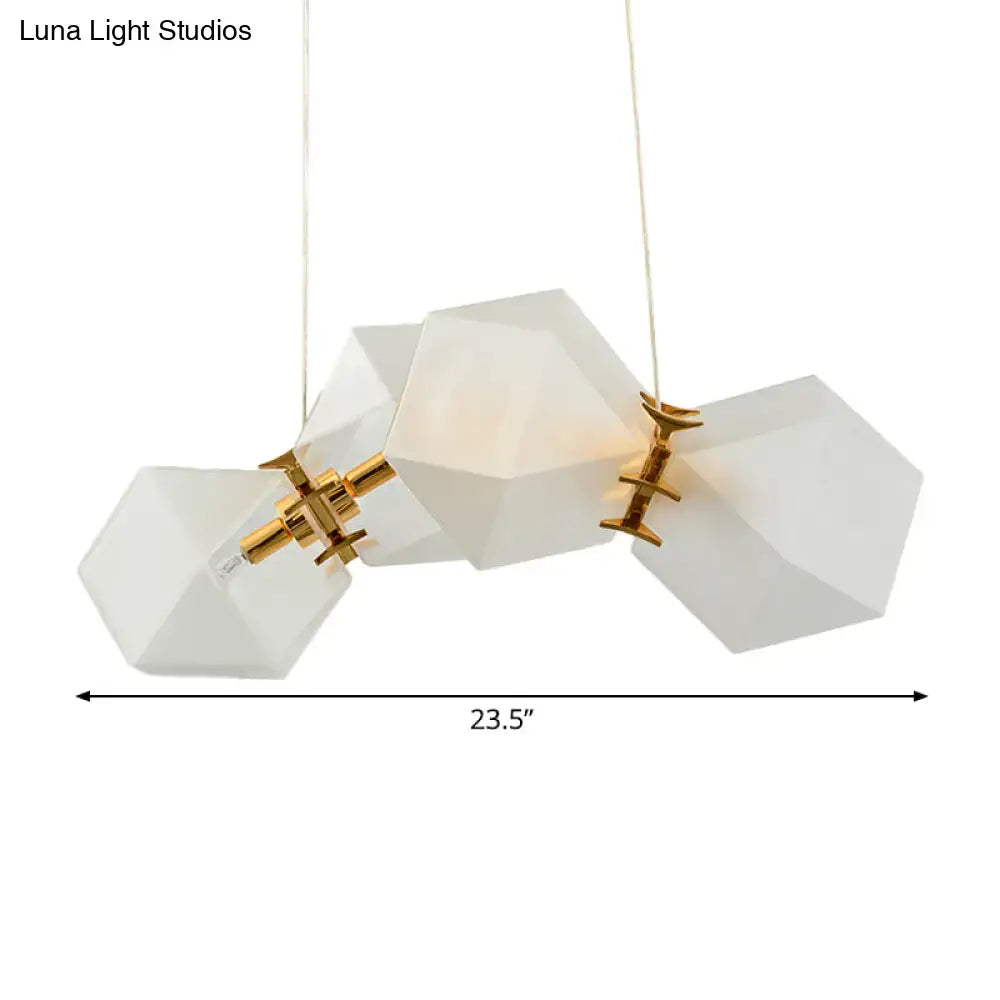 Modern frosted white glass honeycomb island lamp dining room light