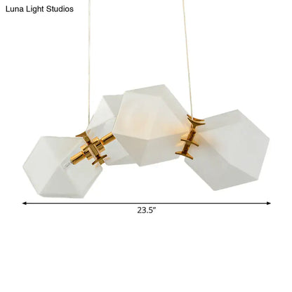 Modern frosted white glass honeycomb island lamp dining room light