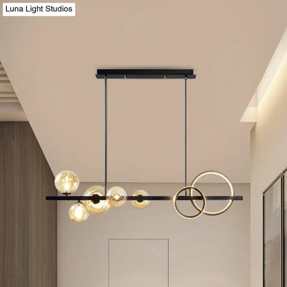 Modern gold glass island lamp dining room pendant light