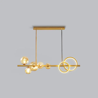 Modern gold glass island lamp dining room pendant light