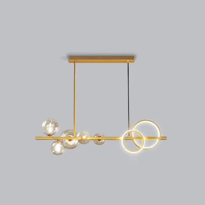 Modern gold glass island lamp dining room pendant light