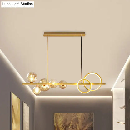 Modern gold glass island lamp dining room pendant light