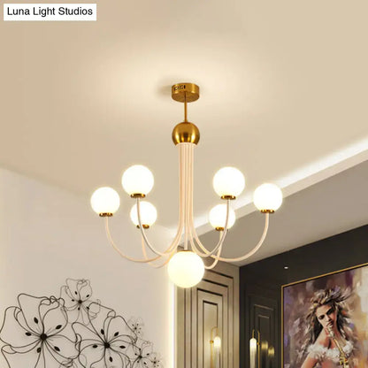Modern gold glass spherical ceiling chandelier for dining room