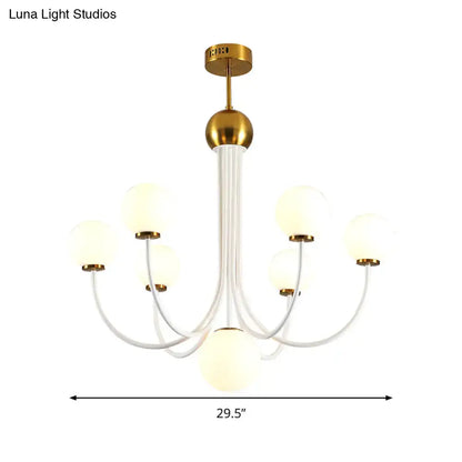 Modern gold glass spherical ceiling chandelier for dining room