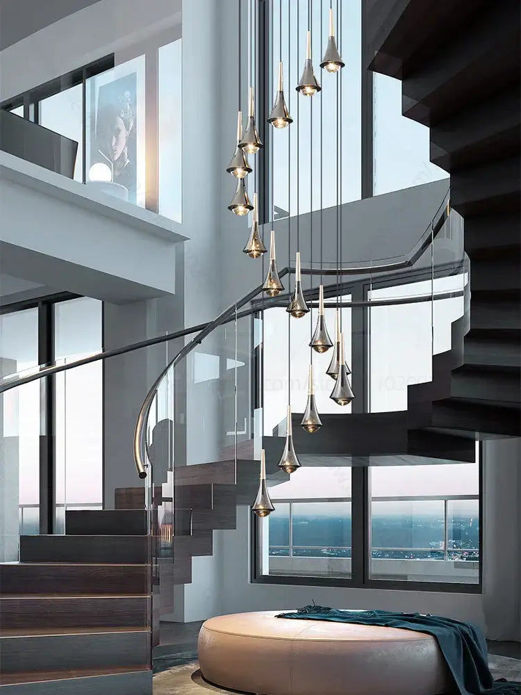 contemporary horn chandelier living room black glass light