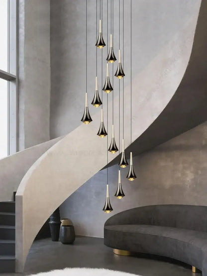 contemporary horn chandelier living room black glass light