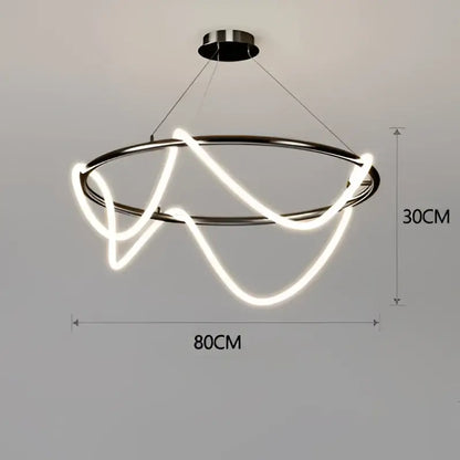 Modern gold curved contemporary led chandelier dining room light