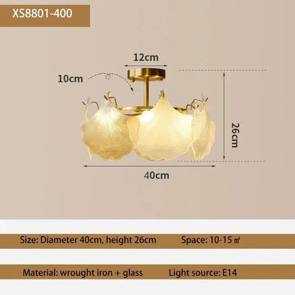 contemporary led chandelier gold leaf dining room light