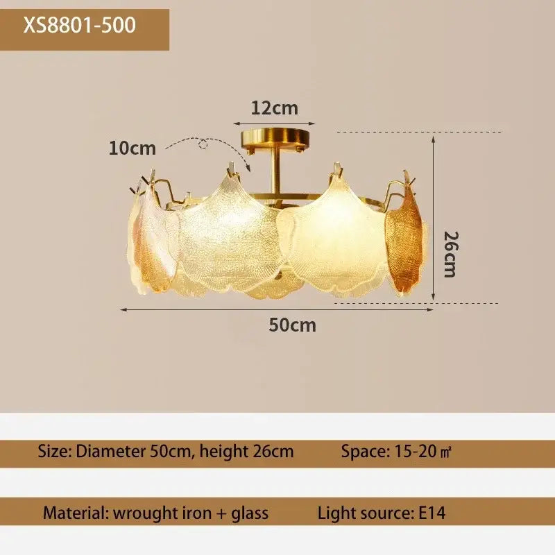 contemporary led chandelier gold leaf dining room light