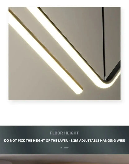 Modern black zigzag led pendant lights for dining room