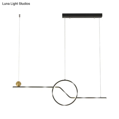 Modern brass led island pendant ceiling light for dining room