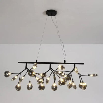 Contemporary gold branch metal pendant with glass shades bedroom light