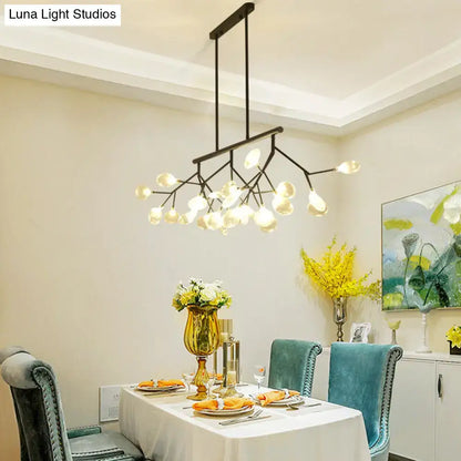 Contemporary gold branch metal pendant with glass shades bedroom light