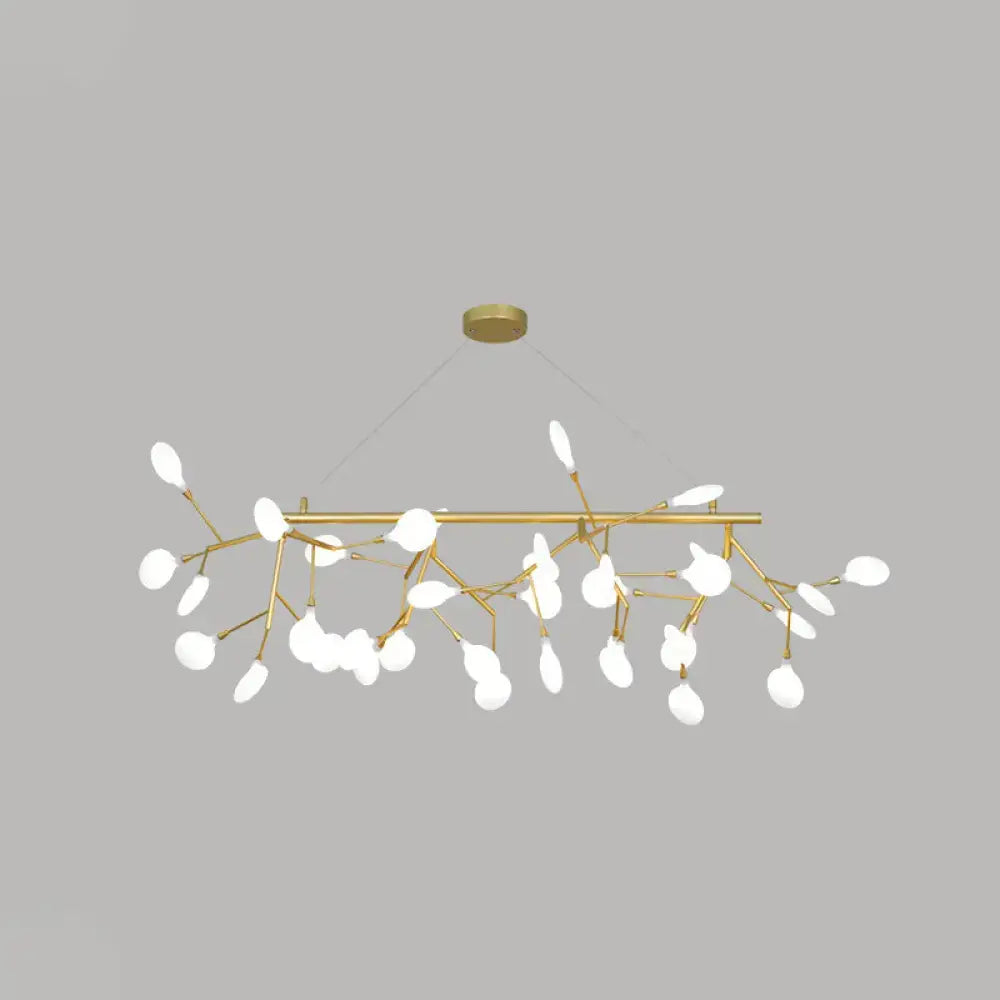 Contemporary gold branch metal pendant with glass shades bedroom light
