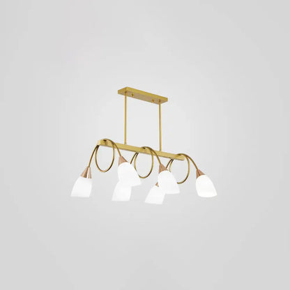 Modern black & gold contemporary milk glass chandelier dining room