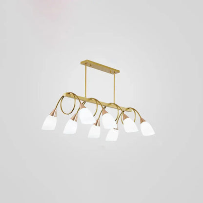Modern black & gold contemporary milk glass chandelier dining room