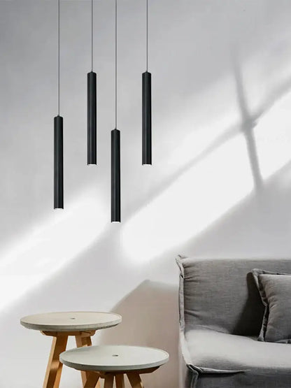 Contemporary black led pendant light dining room two piece set