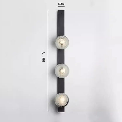Contemporary brushed brass bubble glass wall light bedroom sconce