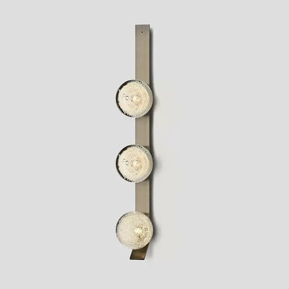 Contemporary brushed brass bubble glass wall light bedroom sconce